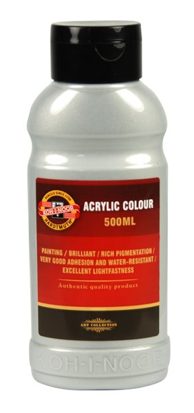 Koh-i-noor akrylová barva Acrylic - 500 ml - stříbrná