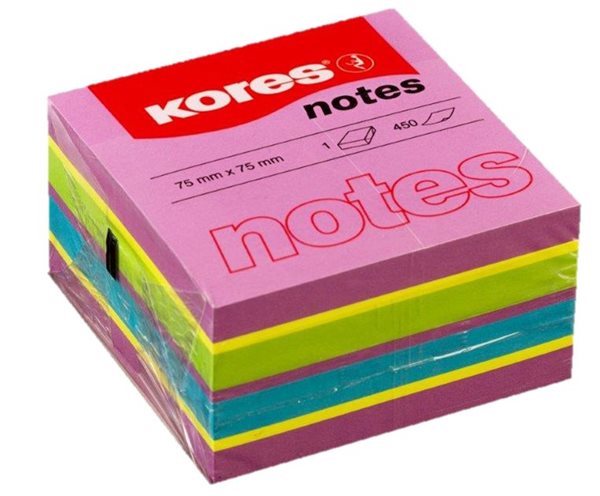 Kores Samolepicí bloček CUBO Spring 75 × 75 mm - mix barev