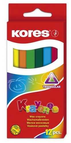 Kores Trojhranné voskové pastelky Krayones - 12 barev