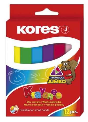 Kores Trojhranné voskové pastelky Krayones Jumbo - 12 barev