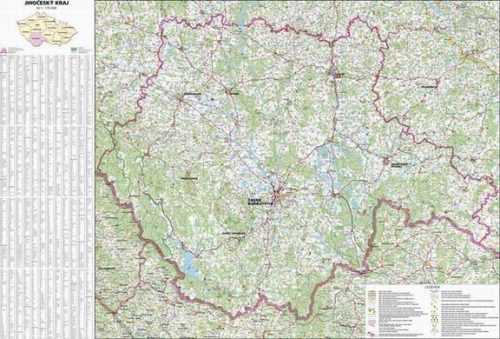 Kraj - Jihočeský -ZES- 1:150 000 - nástěnná mapa - 113x80cm