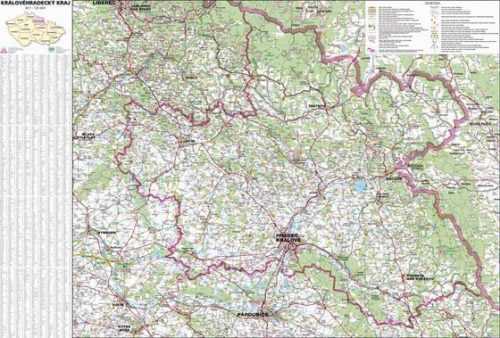 Kraj - Královéhradecký -ZES- 1:125 000 - nástěnná mapa - 113x80cm