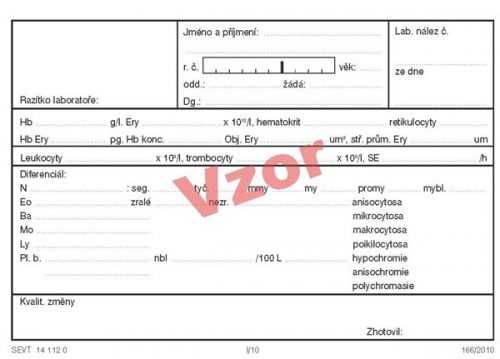 Krevní obraz velký - dvoulist A6