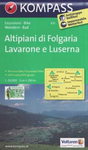 Mapa Altipiani di Folgaria - Lavarone Kompass 1: 25 tis.