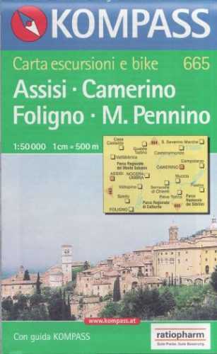 Mapa Assisi - Camerino - Foligno - Pennino Kompass 1: 50 tis.