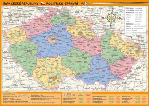 Mapa České republiky – zeměpisná a politicko-správní - neuveden