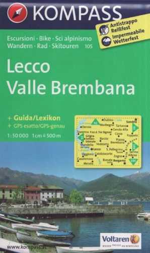 Mapa Lecco Valle Brembana Kompass 1: 50 tis.