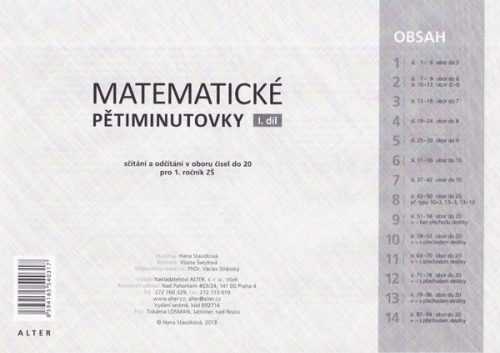 Matematické pětiminutovky I pro 1.r. - soubor pro celou třídu - 148×210