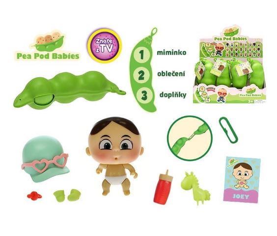 Miminko Pea Pod Babies s doplňky 3 kapsle v lusku