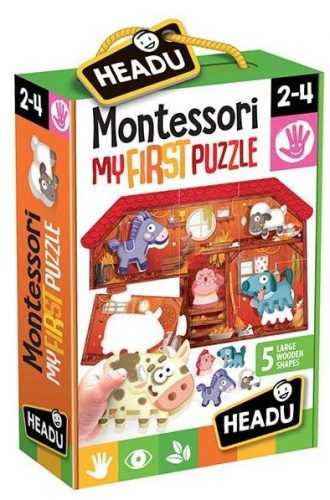 Moje první puzzle Farma s 5 dřevěnými figurkami (Montessori)