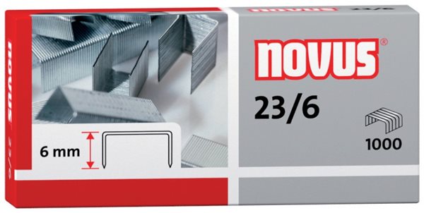 NOVUS Drátky do sešívačky 23/6 Standard - 1000 ks