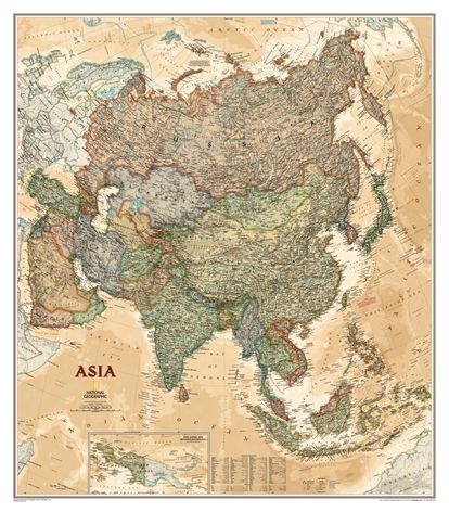 Nástěnná mapa Asie National Geographic