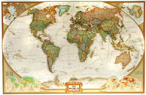 Nástěnná mapa Svět National Geographic - 117x77 cm