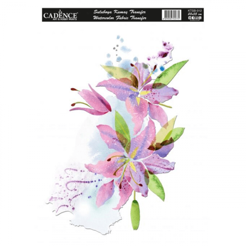 Nažehlovací obrázek na textil Cadence - akvarelová lilie