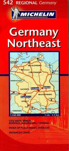 Německo - severovýchod - mapa Michelin č.542 - 1:350 000
