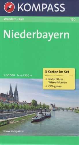 Niederbayern Kompass 160 set 3 map - 12x19