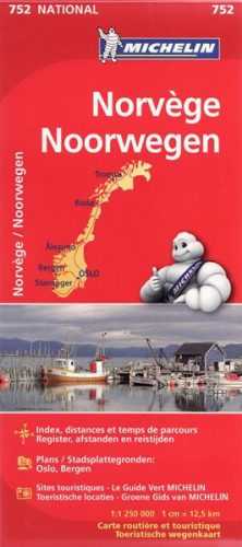 Norsko - mapa Michelin č.752 - 1:1 250 000