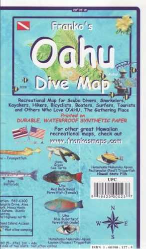 Oahu Dive Franko´s map - 18x11