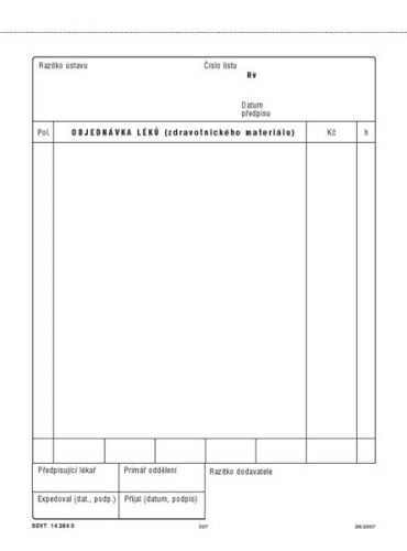 Objednávka léků (zdravotnického materiálu) - blok A5 3x25 l.