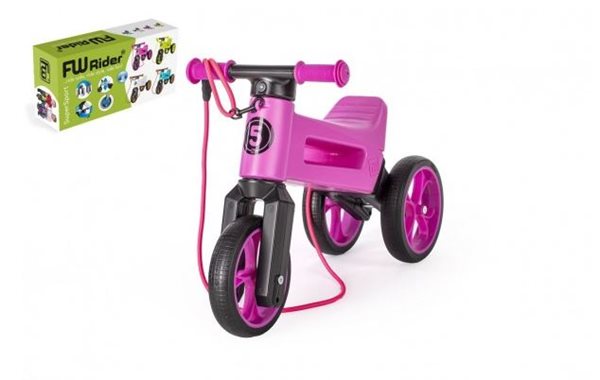 Odrážedlo FUNNY WHEELS Rider SuperSport fialové 2 v 1+popruh