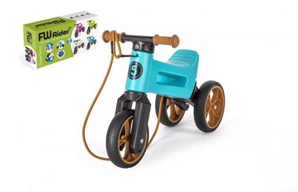 Odrážedlo FUNNY WHEELS Rider SuperSport tyrkys 2 v 1+popruh