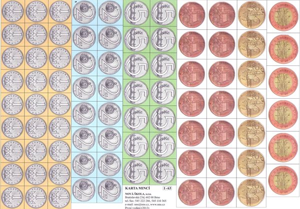 Papírové mince a bankovky - sada - A4