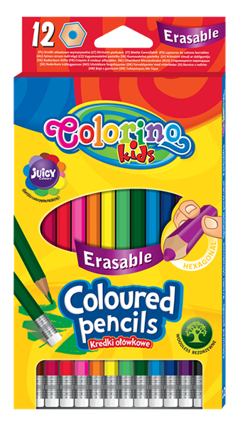 Pastelky Colorino gumovací - 12 barev