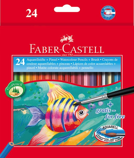 Pastelky Faber-Castell Akvarelové pap.krabička 24ks + štěteček