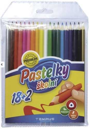 Pastelky Tempus dřevěné 18+2 barvy - trojhranné