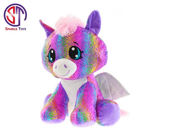 Pegas Star Sparkle plyšový barevný 24 cm sedící