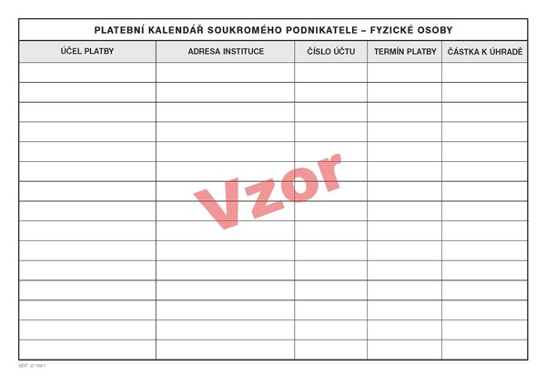 Peněžní deník pro neplátce DPH minimální povinné členění příjmů a výdajů - sešit A4