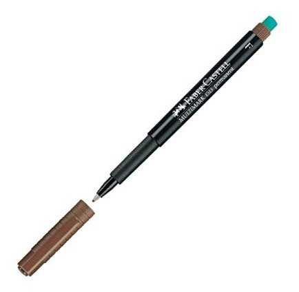 Permanentní popisovač Faber-Castell OHP-MULTIMARK F - hnědý