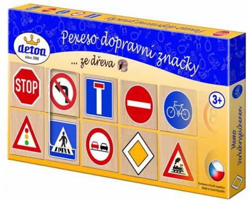 Pexeso - Dopravní značky - dřevěné 36 dílků