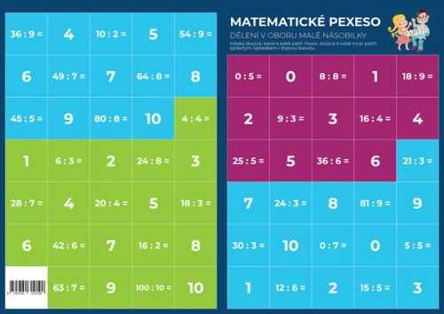 Pexeso - Matematika - Dělení v oboru malé násobilky - PhDr. Martin Staněk