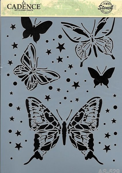 Plastová šablona Cadence - Motýlci ve hvězdách( 21 x 30 cm )