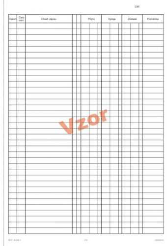 Pokladní kniha na výšku samopropis - sešit A4