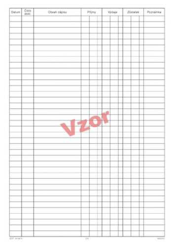 Pokladní kniha na výšku - sešit A4