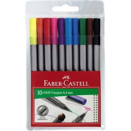 Popisovač Faber-Castell Grip 0.4mm - sada 10 barev