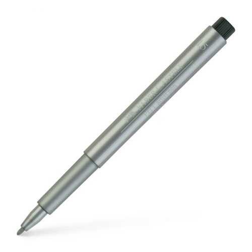 Popisovač Faber-Castell Pitt Artist Pen B Metalický - Stříbrná