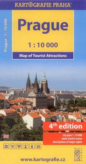 Praha 1:10 000 - mapa turistických zajímavostí - anglická verze