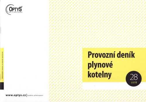 Provozní deník plynové kotelny - Nepropisující tiskopis. Blok 28 listů. Formát A4. Žlutá obálka. Nečíslovaný