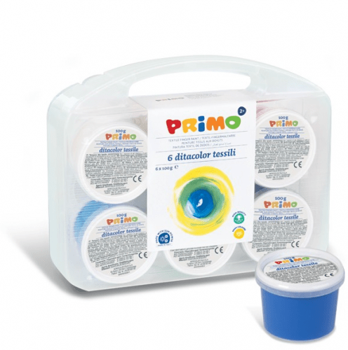 Prstové barvy na textil Primo - 6 x 100 g