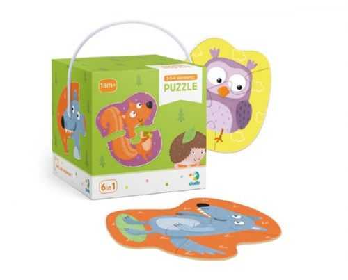 Puzzle 2-3-4 dílků - lesní zvířata