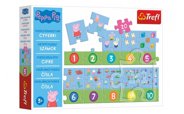 Puzzle vzdělávací Čísla - Prasátko Peppa