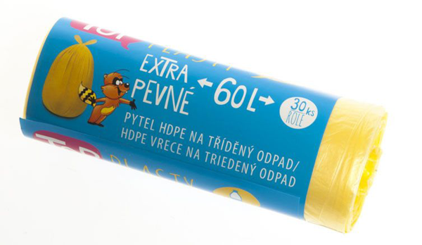 Pytle na tříděný odpad 60 l - žluté - 30 ks