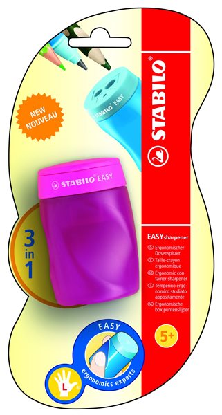 STABILO EASYsharpener L Ořezávátko se zásobníkem 3in1 - růžové