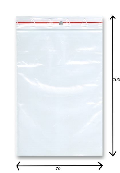 Sáček rychlozavírací 100 ks - 70 × 100 mm