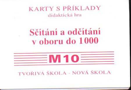 Sada kartiček M10 - sčítání a odčítání v oboru 1000