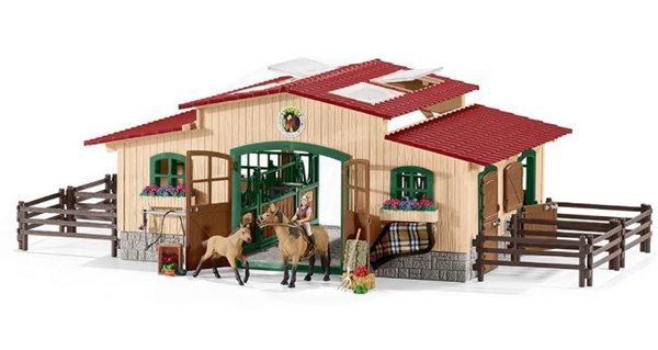 Schleich 42195 Stáj s koňmi a příslušenstvím