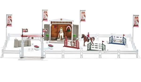 Schleich 42338 Velké parkurové závodiště s koňmi